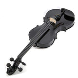 SKY Full Size VN202 Wood Black Violin with Brazilwood Bow and Lightweight Case