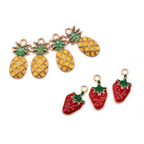 Buorsa 20 Pcs Straberry Charms and Pineapple Charms Fruit Shaped Pendants Bracelet Jewelry Making