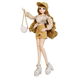 Proudoll 1/3 BJD Doll 60cm 24in SD Ball Jointed Dolls Fashion Girl Caroline Cap Wig Blouse Tank Short Crossbody Bag High Heel