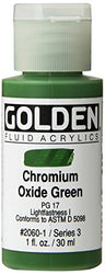 Golden Fluid Acrylic Paint 1 Ounce-Chromium Oxide Green