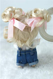 Doll Wigs Only JD011 Charming Curls Synthetic Mohair BJD Doll Wigs (Blond, 3-4inch)