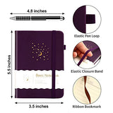 3 Pack Lined Journal Notebook for Work, 192 Pages Hardcover Notebook Journal, 3.5 x 5.5 inches, Journal with Pen Loop, Purple Ruled