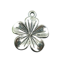 Housweety 20 PCs Silver Tone Lily Flower Charms Pendants Findings