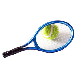 Simulation Mini Sports Goods Tennis Racket Ball Model Set Dollhouse Accessories,Perfect DIY Dollhouse Toy Gift Set Blue