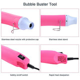 Auihiay 20 Pieces Bubble Buster Tool for Making Epoxy Glitter Tumblers, Bubble Remover Tool with Heat Gun, Silicone Sheet, Brushes, Measuring Cup, Mixing Sticks and Gloves for Cup Spinner Turner Craft