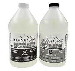 Stone Coat Countertops Quick Coat Epoxy (1 Gallon) - Perfect for for River Tables, Geodes, and 3D Woodworking Projects with 15 Minute Working Time - Fast Curing Resin for Coating