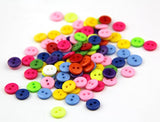 RayLineDo One Pack of 500 Mixed Bright Candy Color Plain Round 2 Holes Resin Buttons for Crafting