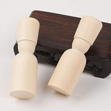 EXCEART 10pcs Wooden Peg Dolls Unfinished Soldier People Natural Wood Shapes Figures Decorative Doll Bodies for DIY Arts Crafts