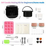 Candle Making Kit, Candle Making Kit for Adults, Beeswax DIY Candle Craft Kits for Kids, Electric Beeswax Soy Wax Candle,Wax Melter for Candle Making with Molds,Candle Making Kits for Beginners(Black)