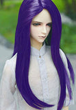 1/3 8-9-10" 20-22cm Pullip Bjd Doll Hair Wig Long Curved Tips Straight Top Purple
