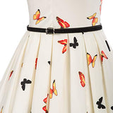 Belle Poque Women Sleeveless Butterfly Dress 50s Retro Dress Size M