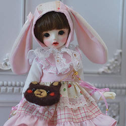 HMANE BJD Dolls Clothes 1/6, Rabbit Dress Princess Skirt Outfit Clothes Set for 1/6 BJD Dolls (No Doll) - Pink