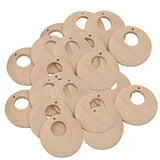 Baosity 50pcs Wood DIY Pendants Wooden Teether Art Crafts Unfinished Unpainted 40mm