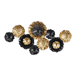 CosmoLiving by Cosmopolitan Metal Floral Wall Decor, 46" x 4" x 24", Gold