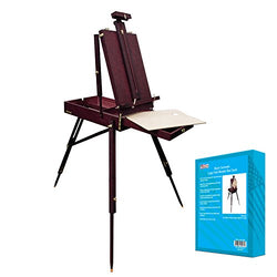 US Art Supply Black Cherry Coronado French Style Easel & Sketchbox with 12" Drawer, Wooden