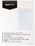 AmazonBasics Catalog Envelopes, Peel & Seal, 9 x 12 Inch, White, 100-Pack