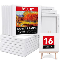Stretched Canvases for Painting, 8x8", Pack of 16, Primed Acid-Free, 5/8 Inch Thick Wood Frame Blank Canvas, Art Canvases for Beginners, Artists for Oil Paint,Acrylic Paint, Pouring Painting.