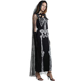 EraSpooky Women's Spider Web Skeleton Adult Halloween Costume(Black, OneSize)