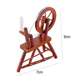 helegeSONG 1:12 Miniature Dollhouse Accessories Vintage Retro Spinning Wheel Traditional Look Furniture Decor Coffee