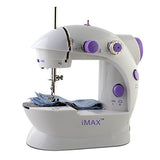 Nex Double Speed Portable Sewing Machine for Beginner, with Foot Pedal, 2 Switches, White and