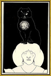 Berkin Arts Framed Aubrey Vincent Beardsley Giclee Canvas Print Paintings Poster Reproduction(The Black Cat) #XLK