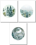 Forest Landscape Art Prints- Nature Wall Decor - Set of 3-8x10 - Unframed