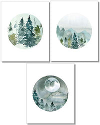 Forest Landscape Art Prints- Nature Wall Decor - Set of 3-8x10 - Unframed