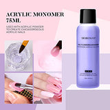 Morovan Acrylic Nail Kit - Glitter Acrylic Powder Monomer Liquid Set Professional Acrylic Powder Set with Everything Supplies Acrylic Brushes Nail Tips Nail Art Decoration Tools DIY Nail Extension