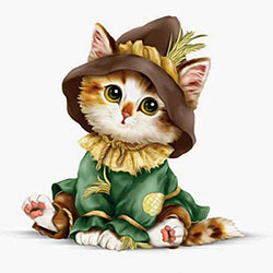 DIY 5D Diamond Painting by Number Kit, Cute Cat Animal Round Drill Rhinestone Embroidery Cross Stitch Supply Arts Craft Canvas Wall Decor 11.8x11.8 inch