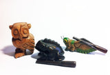 Wooden Percussion 3 Piece Set Frog, Cricket and Owl, 3 Inches