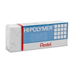 Pentel of America, Ltd. : Super Hi-Polymer Eraser, Nonabrasive, Large, White -:- Sold as 2 Packs of