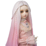 MUZI Wig 1/3 BJD SD Doll Wig, High Temperature Fiber Long Wave White Pink Purple Ombre Color Wigs for 1/3 BJD SD Dolls (White Pink)