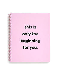 ban.do Rough Draft Large Spiral Notebook, 11" x 9" with Pockets and 160 College Ruled Pages, Only The Beginning
