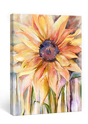 Xstar Canvas Wall Art Decorative Sunflowers Oil Painting Artwork Prints Pictures Farmhouse Home Decor for Living Room Bedroom Kitchen Bathroom Garden, Framed Ready to Hang, 12x16 inch