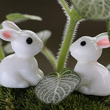 Easy 99 Mini Animals Miniature Figurines Fairy Garden Miniature Moss Landscape DIY Terrarium Crafts Ornament Accessories for Home Décor (Rabbit, Pack of 50)
