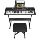 Best Choice Products 61-Key Beginner Electronic Keyboard Piano Set w/ 3 Teaching Modes, Stand, Stool, Headphones