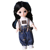 Angelhood 1/6 Mini BJD Doll, 17cm Ball Jointed Dolls with Clothes Dress Up Wig and Movable Joint, Toy Gift for Girls