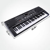 LAGRIMA 61 Key Portable Electric Keyboard Piano with Built In Speakers, LED Screen, Microphone, Dual Power Supply, Music Sheet Stand for Beginner (Kid & Adult) Black