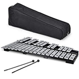 Giantex Foldable Glockenspiel Xylophone 30 Note, with Wood Base and 30 Metal Keys, 2 Mallets, Carrying Bag, Professional Glockenspiel Xylophone Percussion Instrument for Adults and Kids