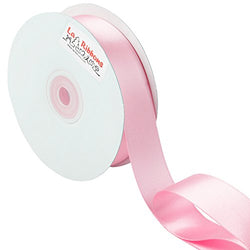 LaRibbons 1 inch Wide Double Face Satin Ribbon - 25 Yard (123-Blush Pink)