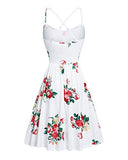 KILIG Women's Summer Floral Dress Spaghetti Strap Button Down Sundress with Pockets(C5-Floral, Medium)