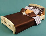 Bed linen set for a king size Double bed dollhouse miniature 1:6 scale, bedding chic set 10 piece, mattress, bedding cover, bedspread, cushion, amigurumi, Double Bed for 12 inch dolls