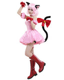 miccostumes Women's Mew Ichigo Momomiya Cosplay Costume Transformed Short Pink Dress with Cat Ears and Tail (Small)