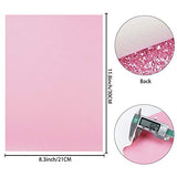 6 Pieces/Set 8x12 Inch (21cm x 30cm) A4 Bundle Leather Sheets Mixed Pink Series Holographic Sparkle Fine Chunky Glitter Metallic Litchi Faux Leather Fabric for Bow Earring Making DIY Craft