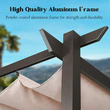 Iwicker 10' x 13' Aluminum Frame Patio Retractable Pergola Outdoor UV-Block Canopy Shade