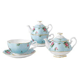 Royal Albert New Country Roses One Tea Set, Mostly Blue with Multicolored Floral Print