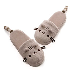 GUND Pusheen Cat Plush Stuffed Animal Slippers, Gray, 12"