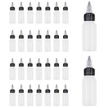 Bekith 30 Pack Dispensing Bottles 30mL 1oz Boston LDPE Plastic Bottle with Twist Top Cap