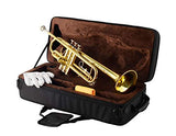 Eastrock Trumpet Brass Standard Bb Trumpet Set for Beginnner, Student with Hard Case, Gloves, 7C Mouthpiece, Trumpet Cleaning Kit-Lacquer Gold