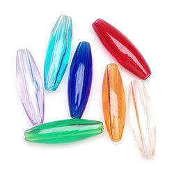 Bulk Buy: Darice DIY Crafts Acrylic Spaghetti Beads Oval Assorted Colors 19 x 6mm 144 pieces